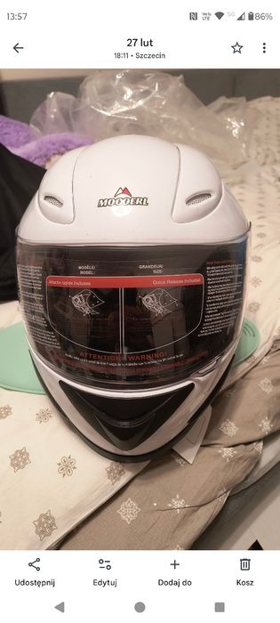 Kask motocyklowy biały