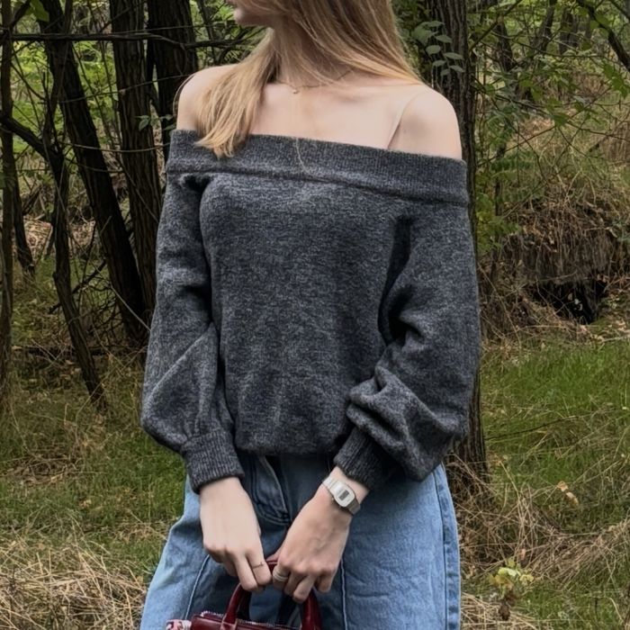 светр зі спущенними плечима h&m