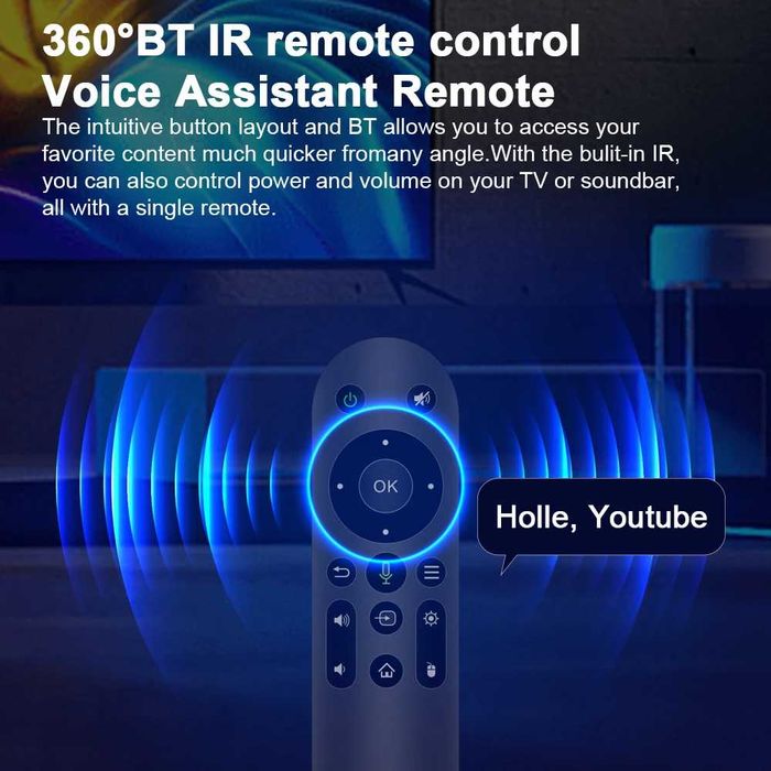 Box M98Max 4Gb RAM 32Gb ROM Android 11 Comando Bluetooth com Voz