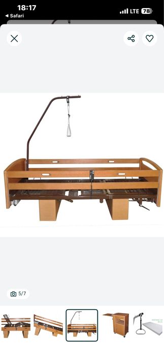 Łóżko rehabilitacyjne elektryczne Wibo 4F - KÓŁKA + BARIERKI