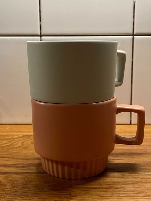 Dwa Kubki - różowy i miętowy