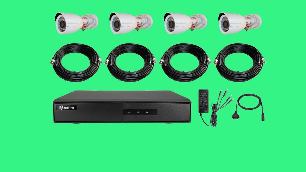 Videovigilância HD – Pack Completo 4 Câmaras + Gravador  Promoção 149€