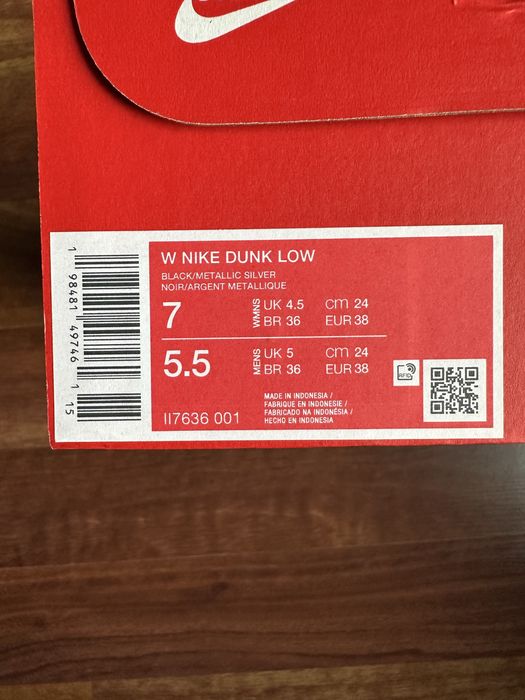 NIKE Dunk Low Niskie Buty Sneakersy Tenisówki Trampki r. 38/ dł. 24 cm