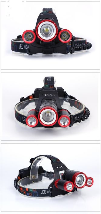Lanterna Recarregável de 15.000 Lumens para Cabeça ou Capacete