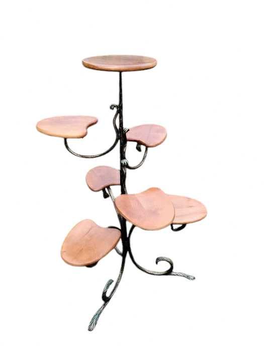 Напольная кованая авторская подставка стойка для цветов вазонов