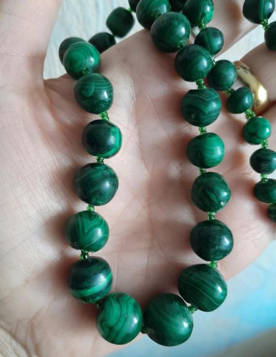винтаж ссср советские малахит натуральный бусы колье ожерелье чокер,
