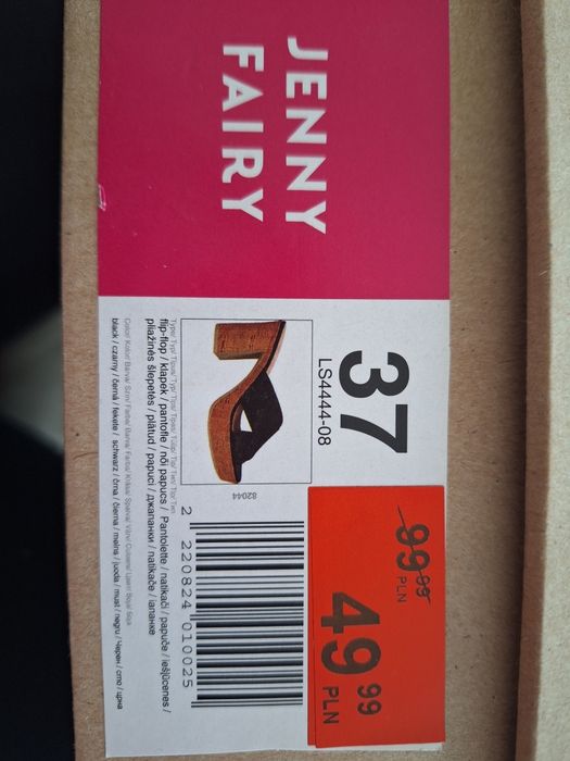 Klapki na platformie czarne r.37