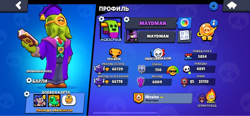 Продам щикарний акаунт в bravl stars