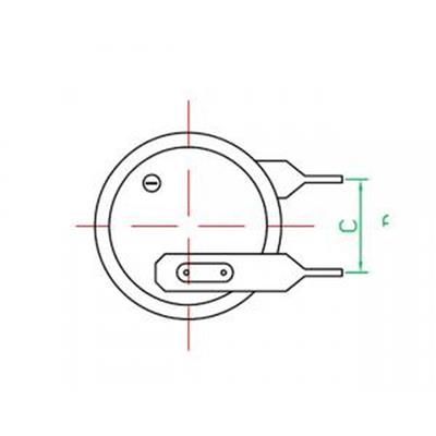 Bateria CR2335 blaszki 1x1 pionowo rozstaw 10.5mm