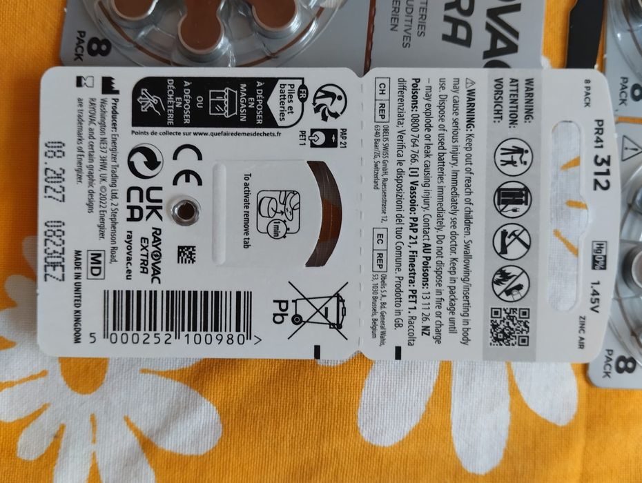 Baterie do aparatów słuchowych