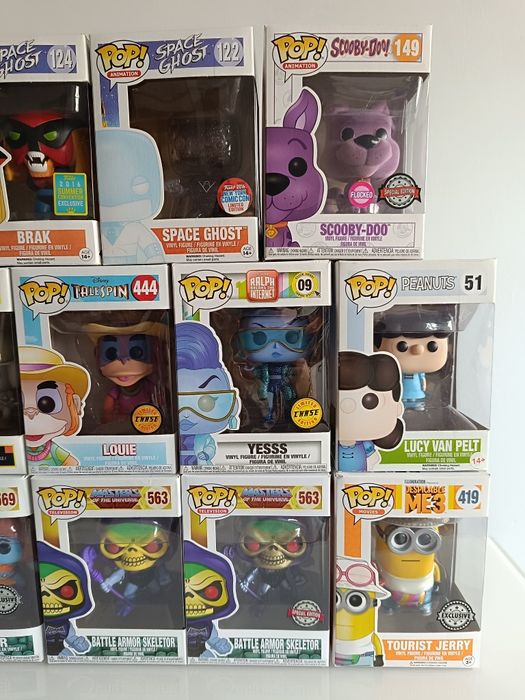 Funko pop Minion, Masters of the universe, space ghost, Disney, scooby