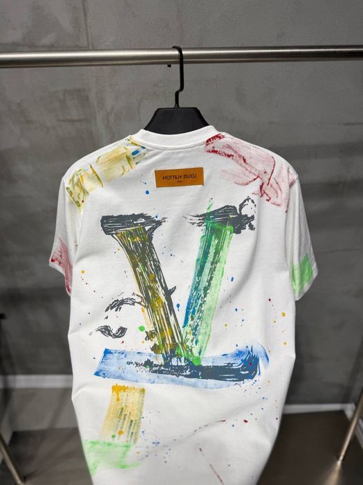 LOUIS VUITTON футболка мужская оверсайз черная белая оригинал