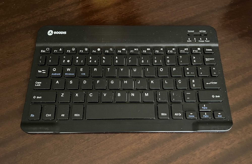 Teclado Portátil Ultrafino Bluetooth Preto