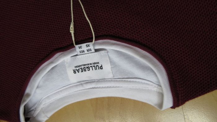 sweter 100% bawełna bordo PULL & BEAR