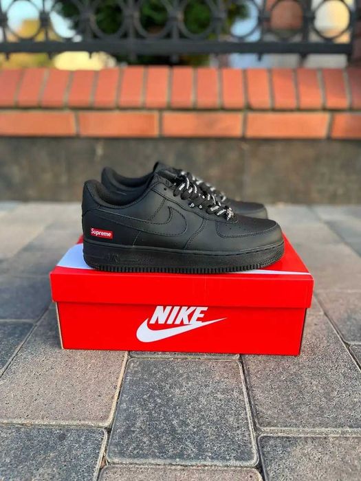 (БЕЗ ПЕРЕДОПЛАТИ)Nike Air Force 1 Low x Supreme Black Red найк аір фор