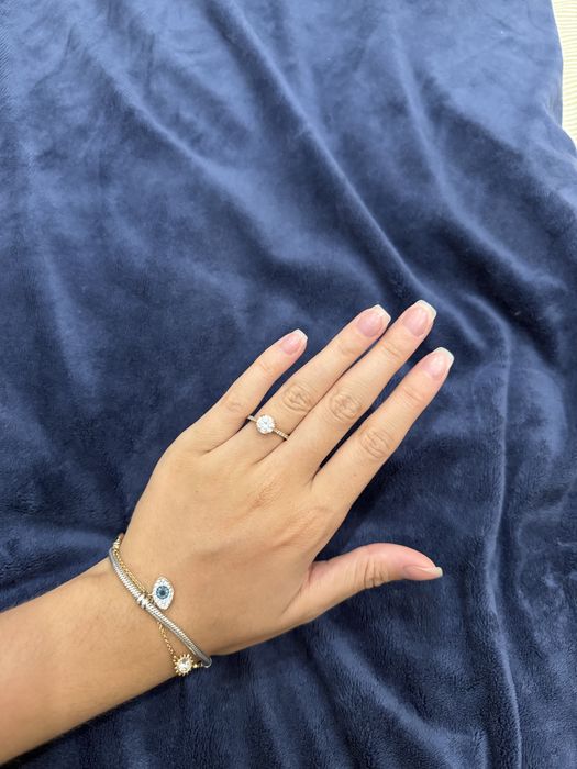 Anel de noivado SVAROVSKI cocktail Stilla rosa dourado (tam 50)