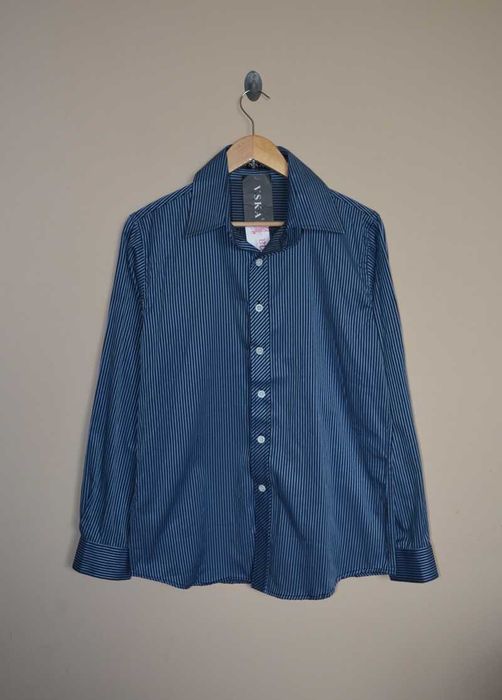 NOWA koszula męska z paski niebieska VSKA L