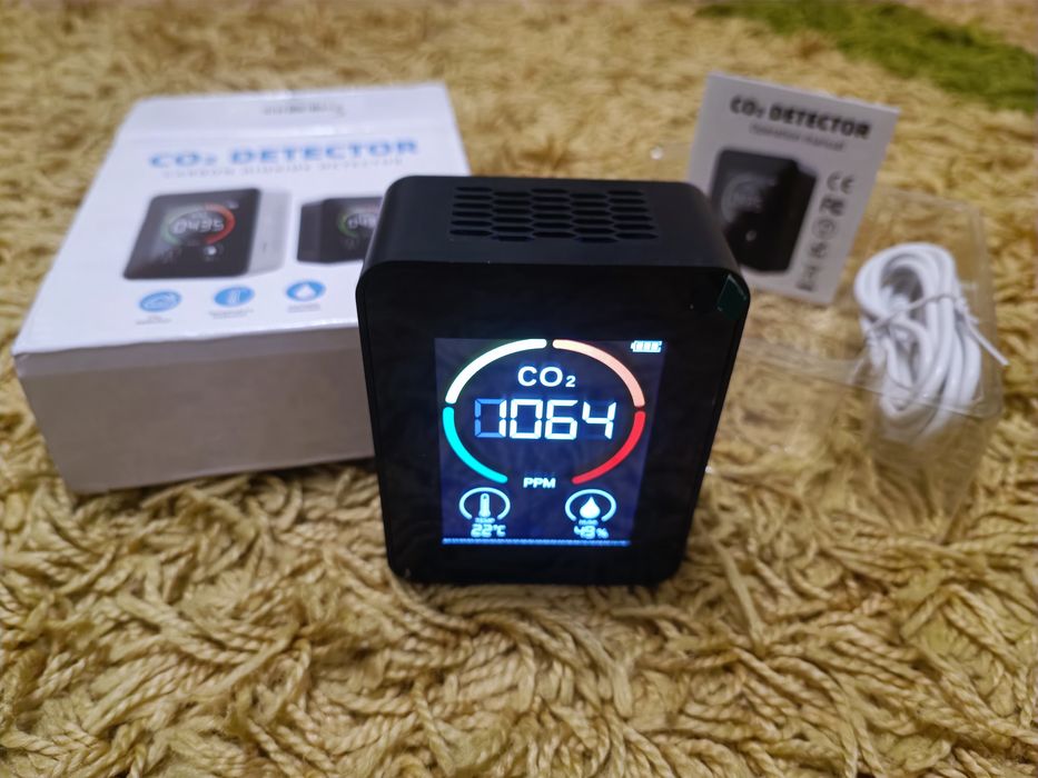 Датчик СО2, аналізатор якості повітря, Гігрометр CO2, термометр