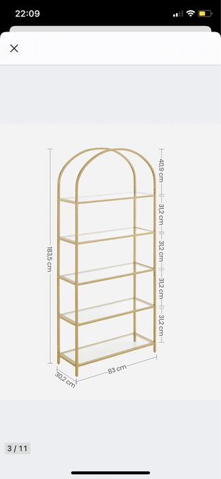 Regał -  szklane półki
