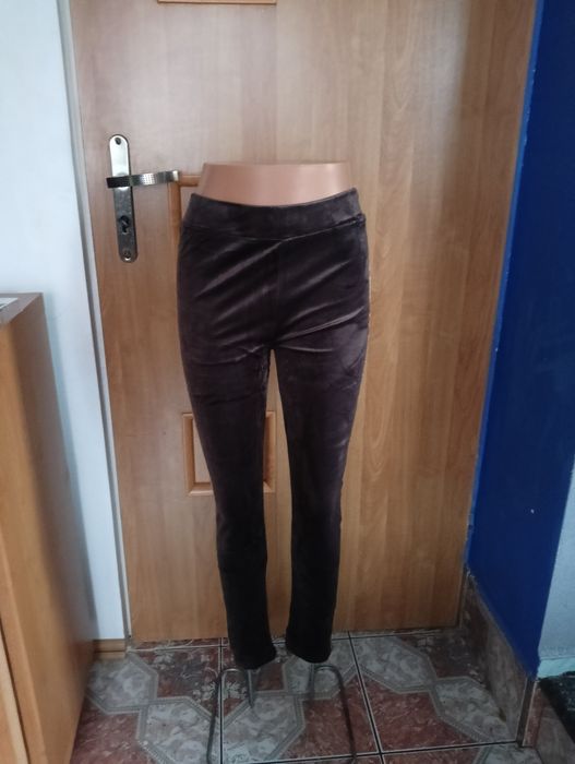 Spodnie welurowe z lampasami