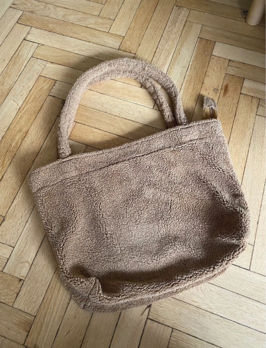 Pluszowa futrzana brązowa torba torebka