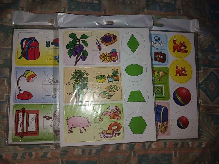 Дитяча розвивальна гра. Професії, фрукти та овочі, що з чого зроблено.