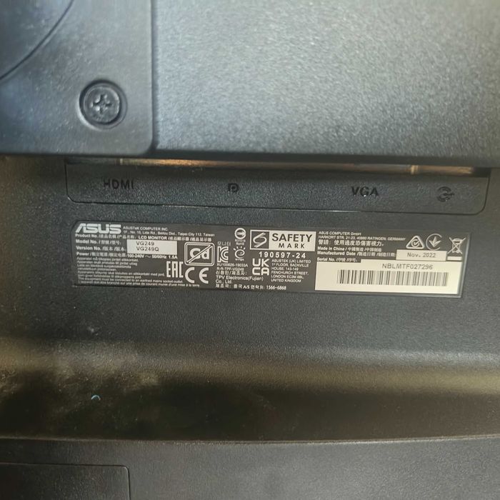 Монітор 23.8" Asus VG249Q з дефектом