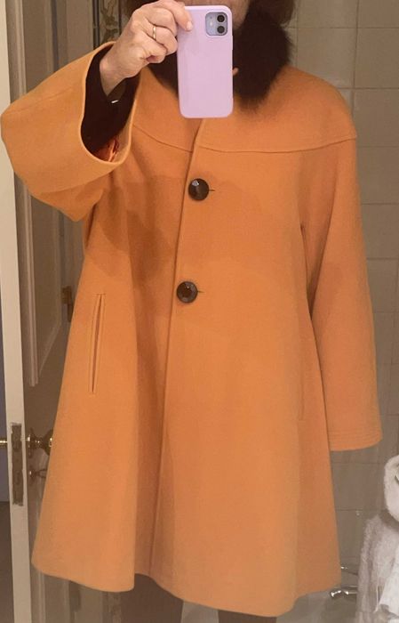 Casaco comprido marca luxo Electre, Paris, 100% lamb's wool