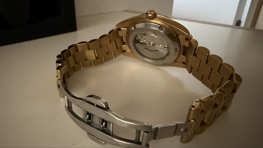Omega Rolex Cadisen Złoty Automat Szafirowe
