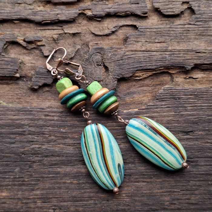 Kolczyki drewniane handmade