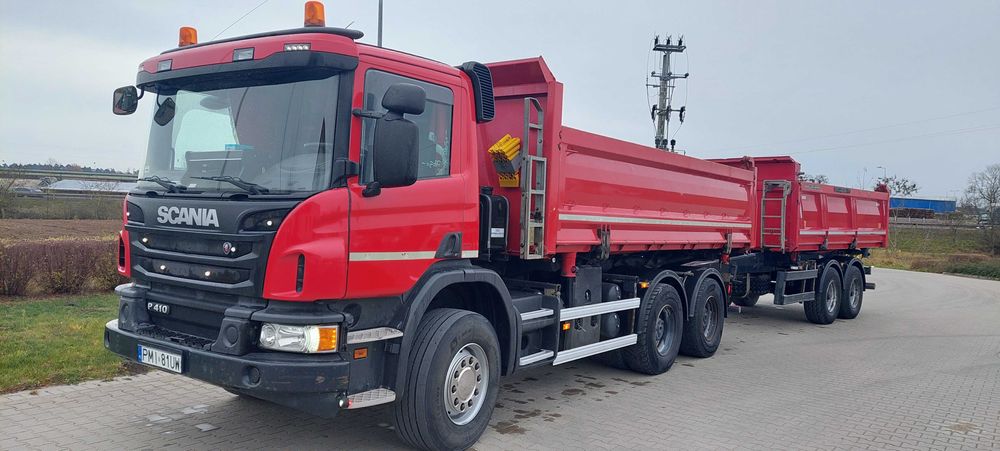 Zestaw Scania P410 Meiller Kipper + przyczepa  Meiller Kipper MZDA