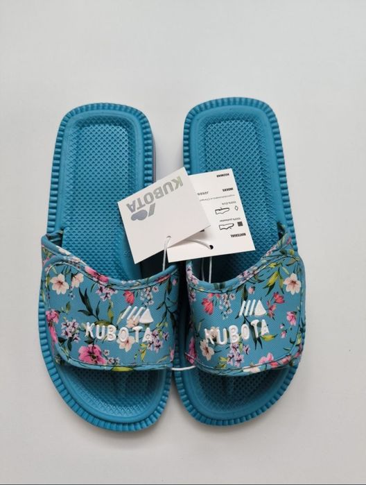 Klapki damskie Kubota 40 na rzep kapcie pantofle