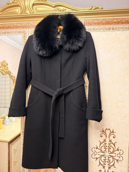 Пальто кашемір натуральний мех песец