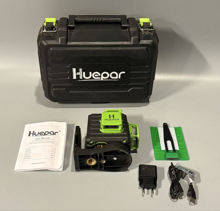 Laser liniowy 3D Huepar B03CG Zielony komplet Polecam