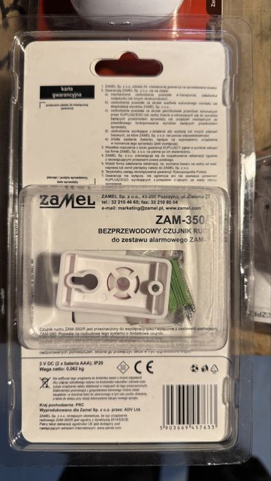 Bezprzewodowy zestaw alarmowy ZAMEL 350