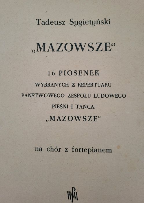 Mazowsze - Tadeusz Sygietyński