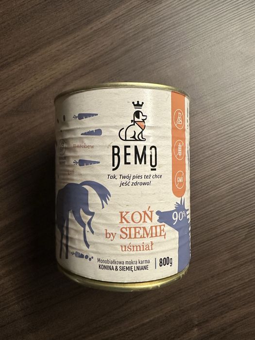 Bemo mokra karma dla psa 800g 6 sztuk - konina z siemieniem lnianym