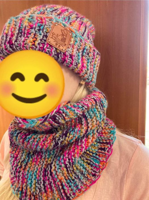 Czapka komin rekodzielo Handmade