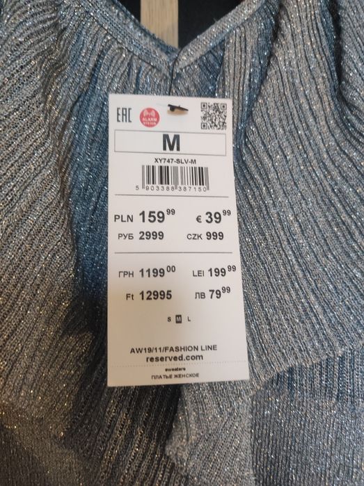 sukienka srebrna midi