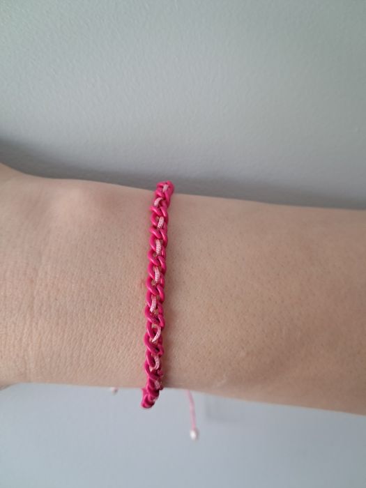 Bransoletka, różowa bransoletka, łańcuszek