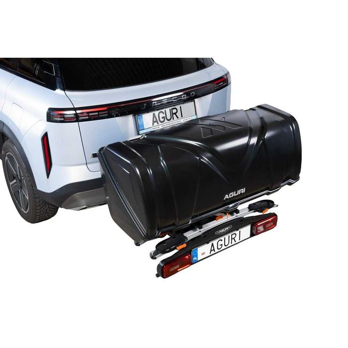 Bagażnik Rowerowy NA HAK AGURI Active Bike PRO 3 + BOX KUFER PLATFORMA | 380L -Czarna lub Srebrna