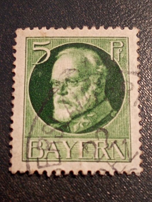 4 selos 5, 20, 30 e 50 Pfennig  1914 Rei Luis III Baviera - Alemanha