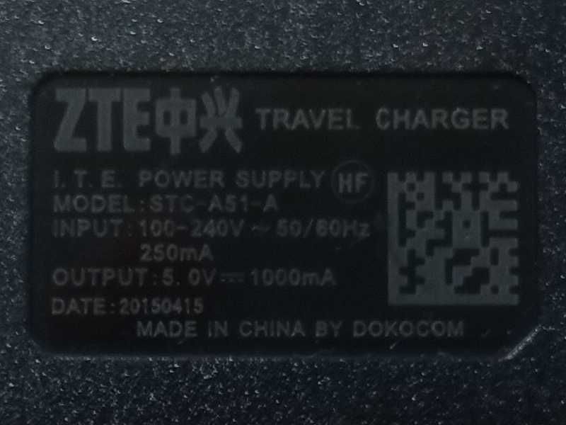 Carregador ZTE STC-A51-A