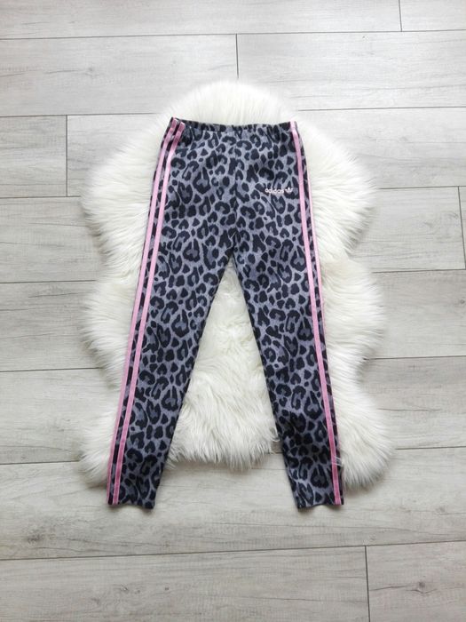 Adidas oryginalne legginsy leginsy spodnie panterka rozm 152