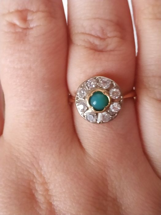 3 Золота каблучка р 16.5 хризопразом