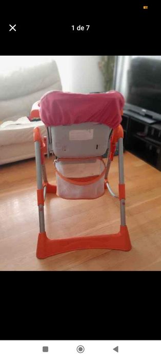 Cadeira de papa KINDERCRAFT inclinável e com apoio de pés