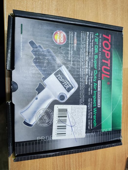 Пневмогайковерт TOPTUL 1/2" 814N/m 8000об/хв 2,6кг