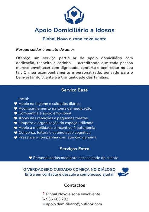Apoio Domiciliário a Idosos - cuidados com amor