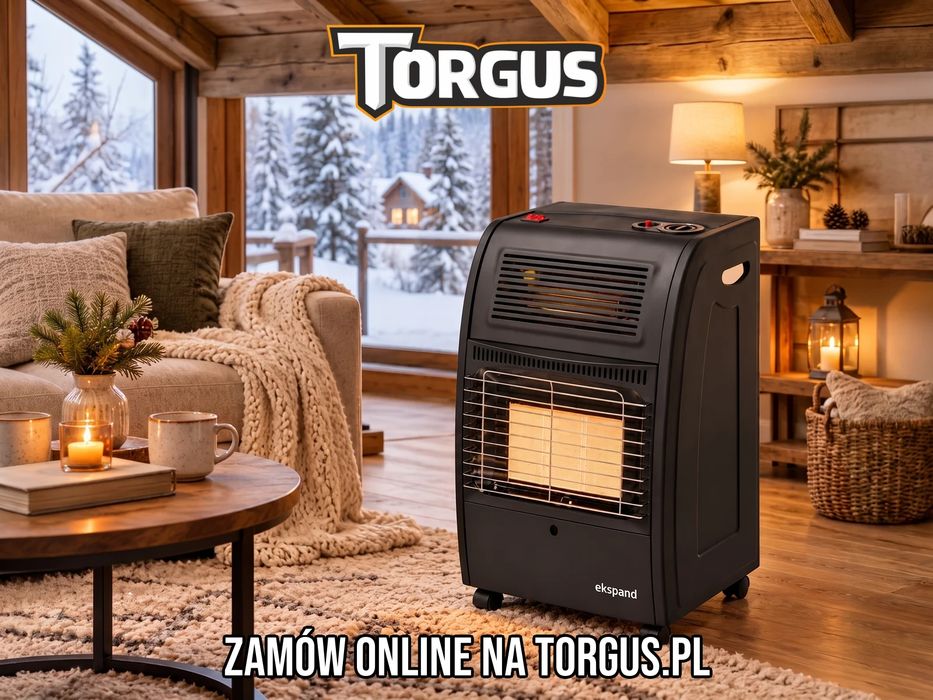 NOWY Piecyk Gazowy z Grzałką Elektryczną 4,2kW 1500W Ekspand PG-02 Turbowentylator Na Butlę Reduktor i Wąż w Zestawie Do Domu Warsztatu FAKTURA!