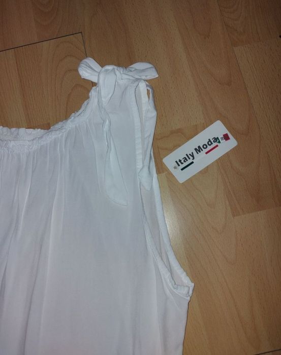 Nowa biała sukienka r 42 44 xxl  rozkloszowana wiskoza lato